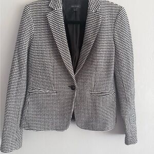Ann Taylor Houndstooth Blazer in Black and White